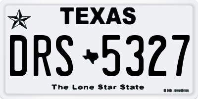 TX license plate DRS5327