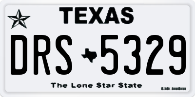 TX license plate DRS5329