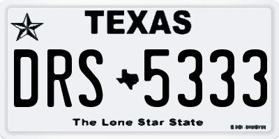 TX license plate DRS5333