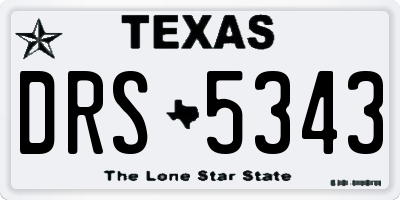 TX license plate DRS5343
