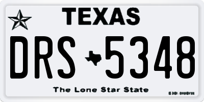 TX license plate DRS5348