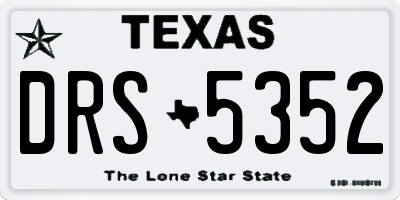 TX license plate DRS5352
