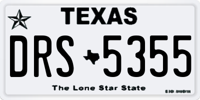 TX license plate DRS5355