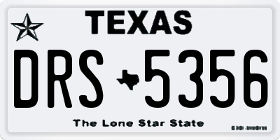 TX license plate DRS5356