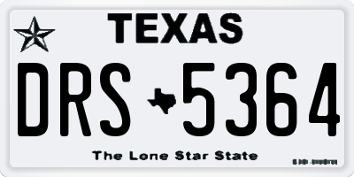 TX license plate DRS5364