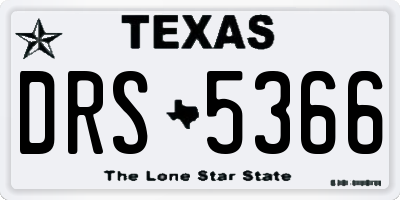 TX license plate DRS5366