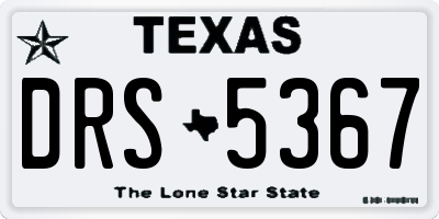 TX license plate DRS5367