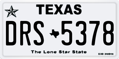TX license plate DRS5378