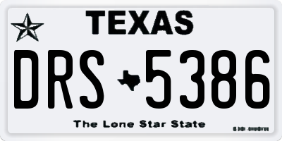 TX license plate DRS5386
