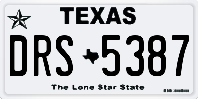 TX license plate DRS5387