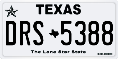 TX license plate DRS5388