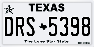 TX license plate DRS5398