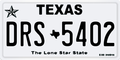 TX license plate DRS5402