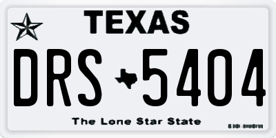 TX license plate DRS5404