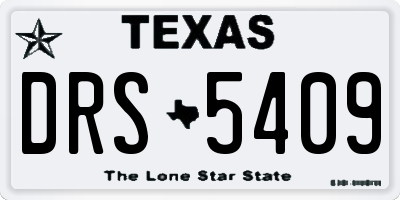 TX license plate DRS5409