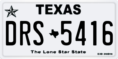 TX license plate DRS5416