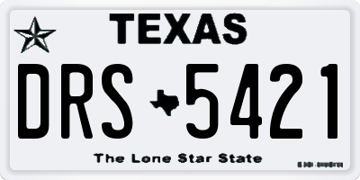 TX license plate DRS5421