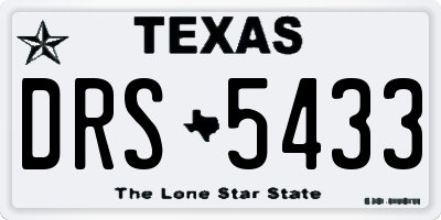 TX license plate DRS5433