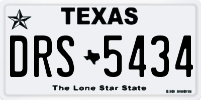 TX license plate DRS5434