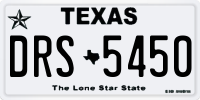 TX license plate DRS5450