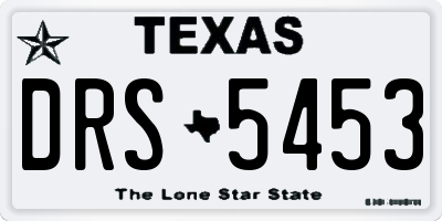 TX license plate DRS5453