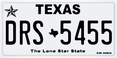 TX license plate DRS5455