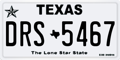TX license plate DRS5467