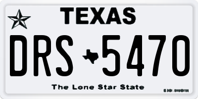 TX license plate DRS5470