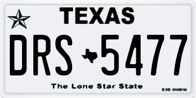 TX license plate DRS5477