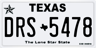TX license plate DRS5478