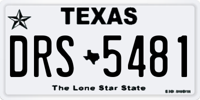 TX license plate DRS5481