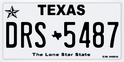 TX license plate DRS5487