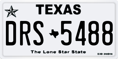 TX license plate DRS5488