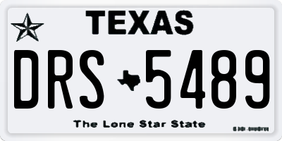 TX license plate DRS5489