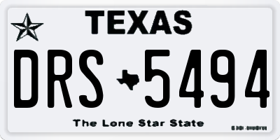 TX license plate DRS5494