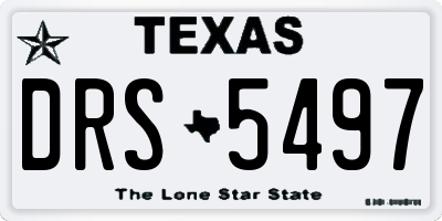 TX license plate DRS5497