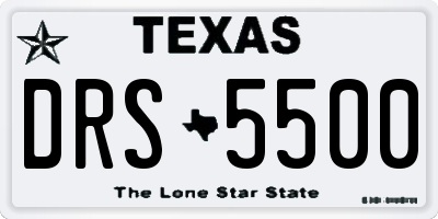 TX license plate DRS5500