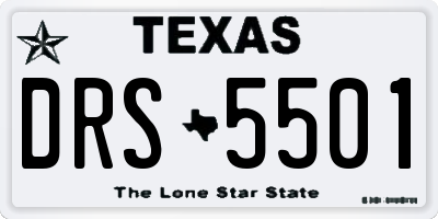TX license plate DRS5501