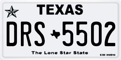 TX license plate DRS5502