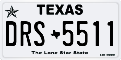 TX license plate DRS5511