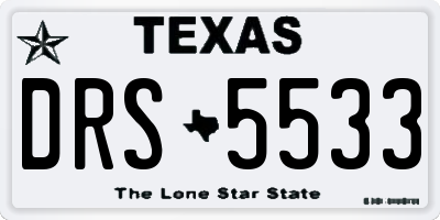 TX license plate DRS5533