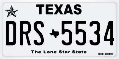 TX license plate DRS5534
