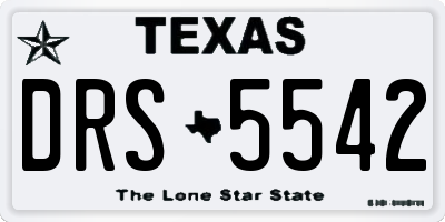 TX license plate DRS5542