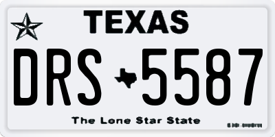 TX license plate DRS5587