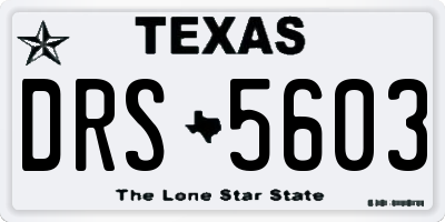 TX license plate DRS5603
