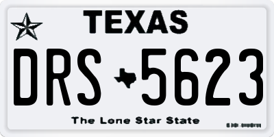TX license plate DRS5623