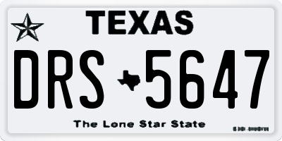TX license plate DRS5647