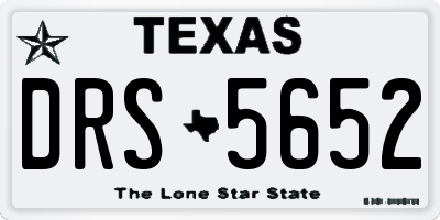 TX license plate DRS5652