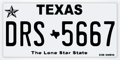 TX license plate DRS5667