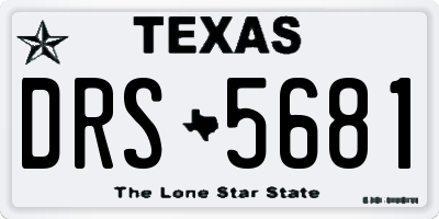TX license plate DRS5681